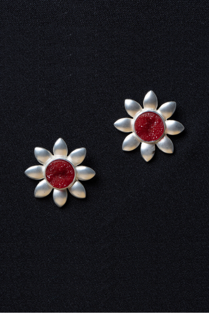 Pendientes Flor Rojo